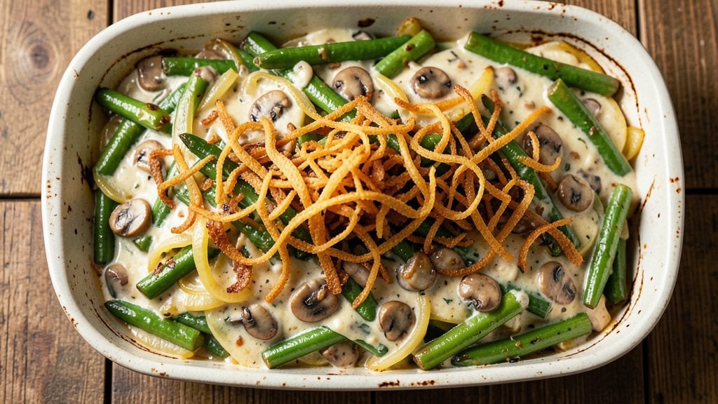 Alton Brown's Best Ever Green Bean Casserole Recipe: Crispy Top, Creamy Mushroom Magic