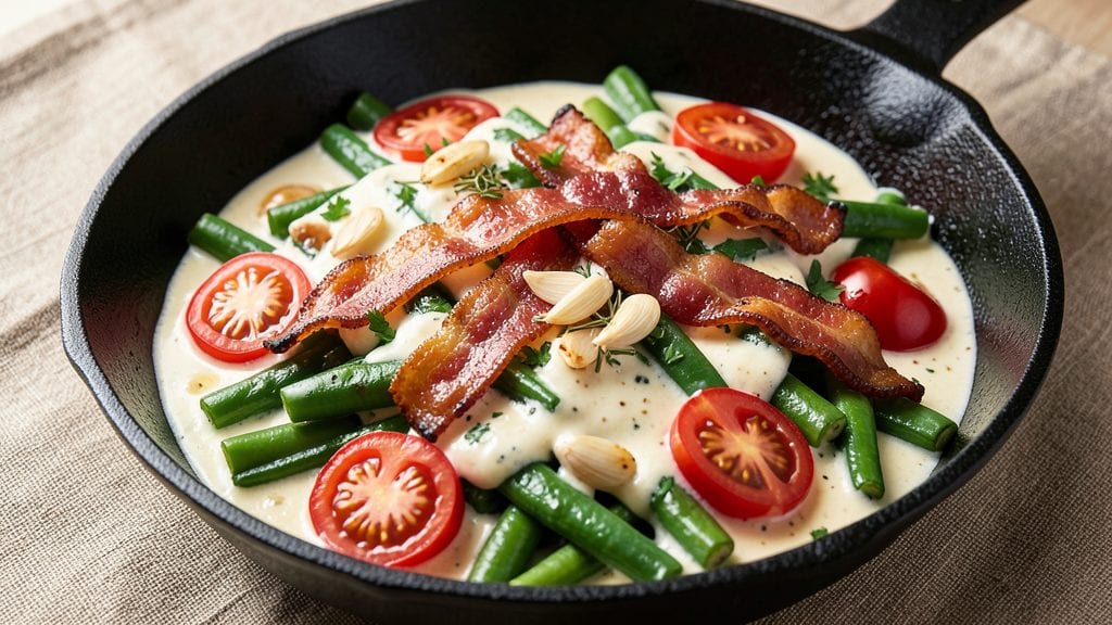 Bush's Grillin Beans Steakhouse Recipe: Smoky Bacon-Crusted Crunch Over Creamy Tomato Base