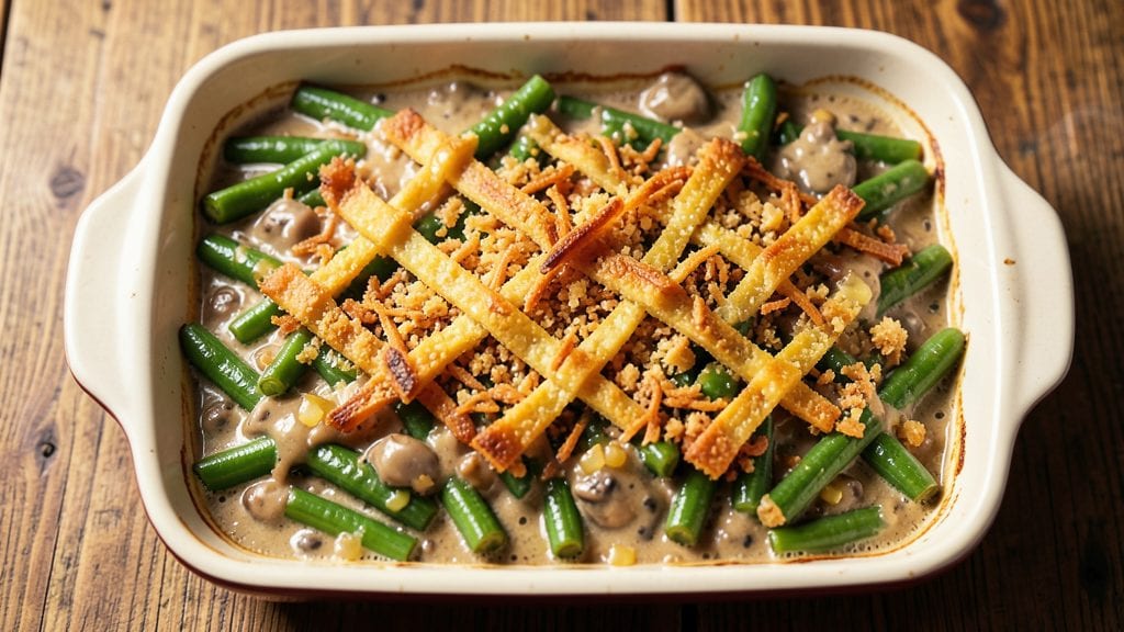 Campbell's Cream Of Mushroom Soup Green Bean Casserole Recipe: Crispy Onion Top That Never Gets Soggy