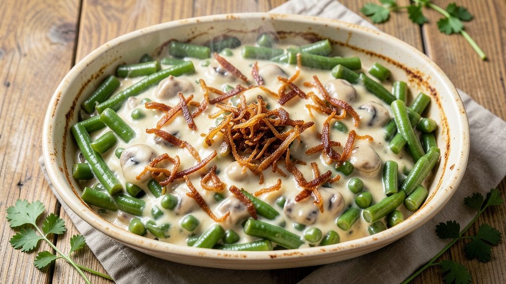 Classic Green Bean Casserole Recipe With Canned Beans: Crispy Top, Creamy Mushroom Magic