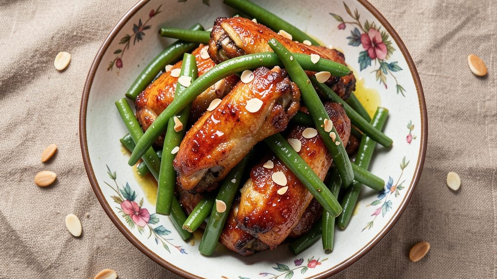 Gordon Ramsay Chicken Wings and Green Beans Recipe: Crispy Wings with Almond-Fried Beans