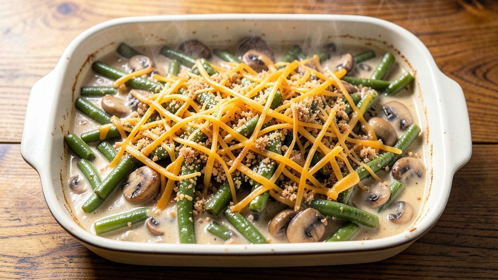 Grandma's Green Bean Casserole Recipe: Crispy Top, Creamy Mushroom Magic