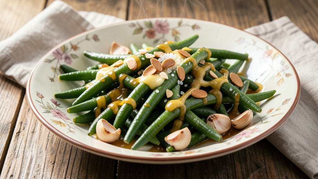 Nana's Green Beans Recipe: Buttery Garlic and Almond Slivered Crunch