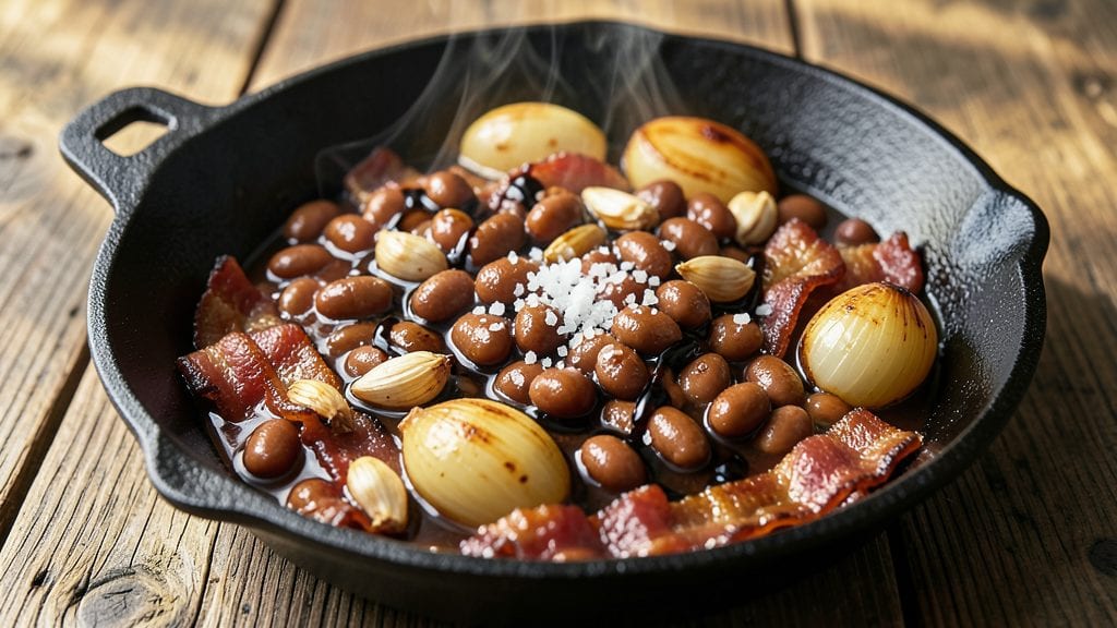 Old Fashioned Cowboy Beans Recipe With Bush's Baked Beans: Molasses-Deep, Bacon-Crusted One-Pot Tradition